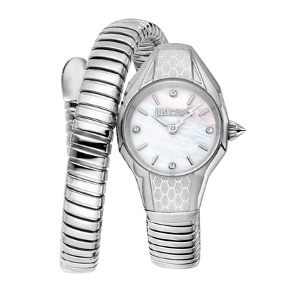 JUST CAVALLI JC1L375M0015 SILVER STEEL BAND WHITE DIAL  FOR WOMEN
