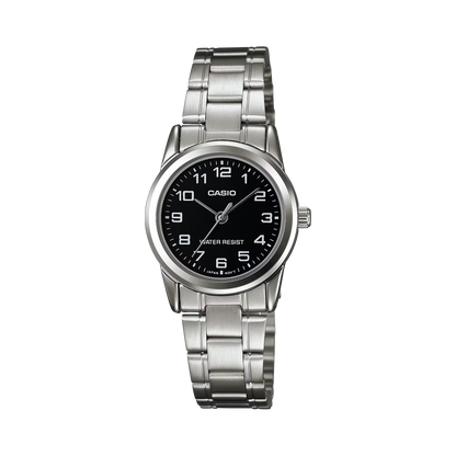 CASIO Women's Water Resistant Stainless Steel Analog Watch LTP-V001D-1B