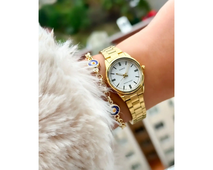 Casio LTP-V005G-7A Gold Stainless Steel Strap Watch for Women