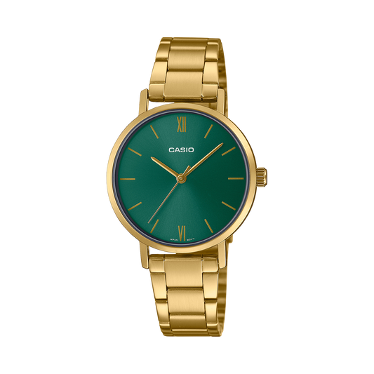 Casio LTP-VT02G-3A Stainless Steel Gold Watch, Women Watches
