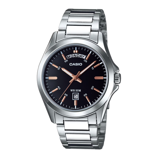 Casio MTP-1370D-1A2 Mineral glass Quartz movement Stainless