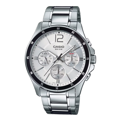 Casio Elegant Multifunction Silver St.Steel Silver Dial for Men