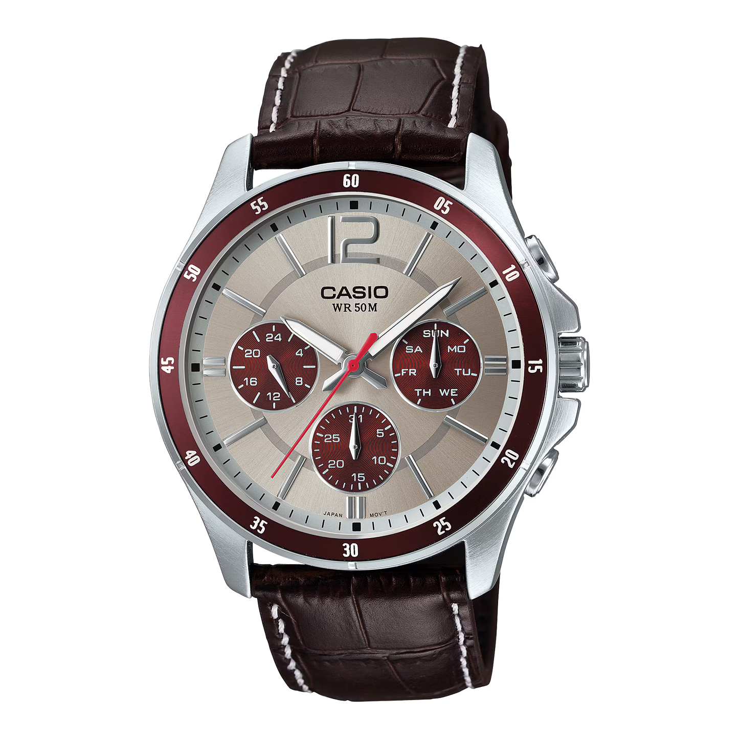 Casio Men Leather Watch MTP-1374L-7A1
