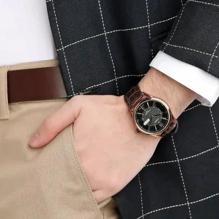 Casio MTP-1384L-1AV Men's Rose Tone Leather Band