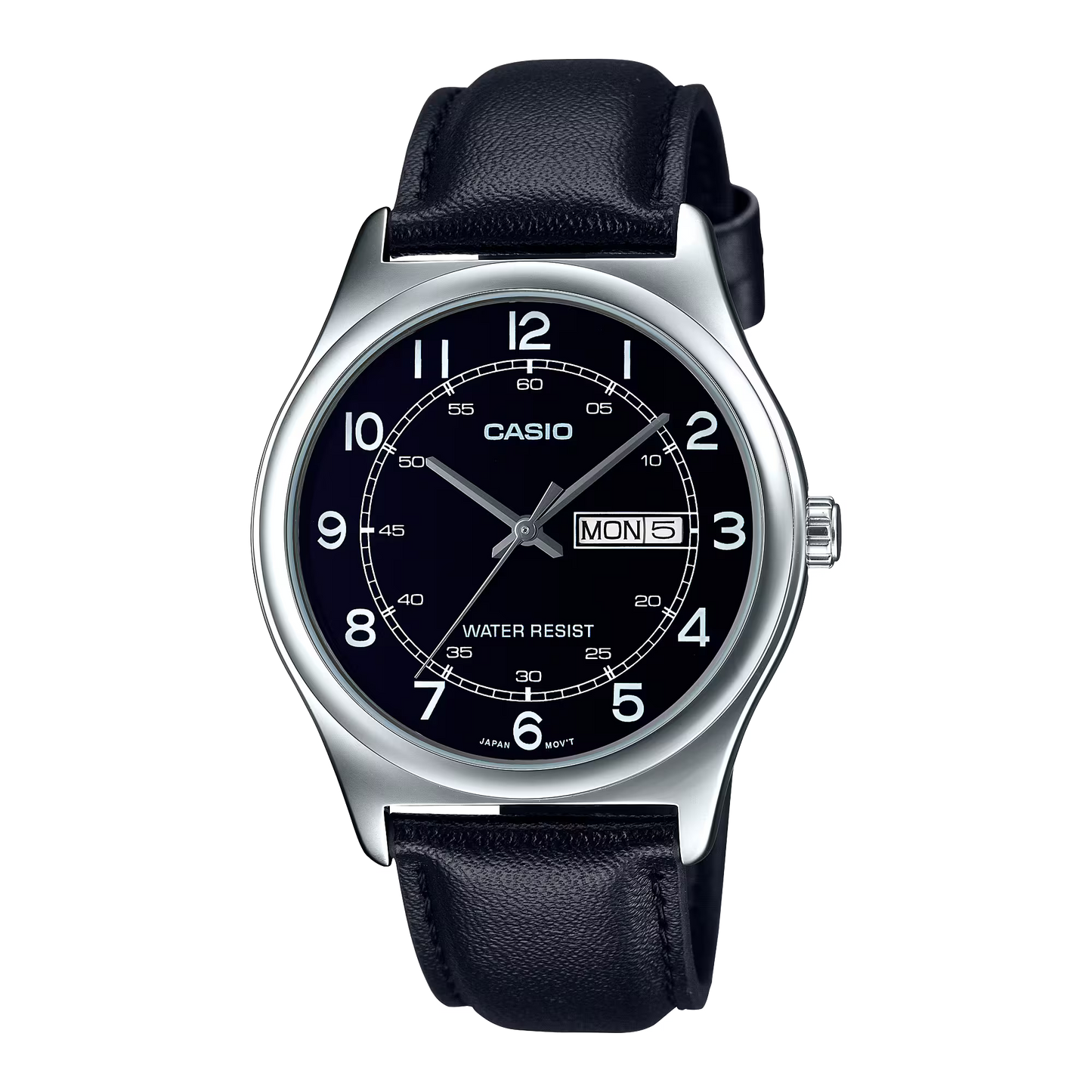 Casio MTP-V006L-1B2 Men's Black Leather Band Black
