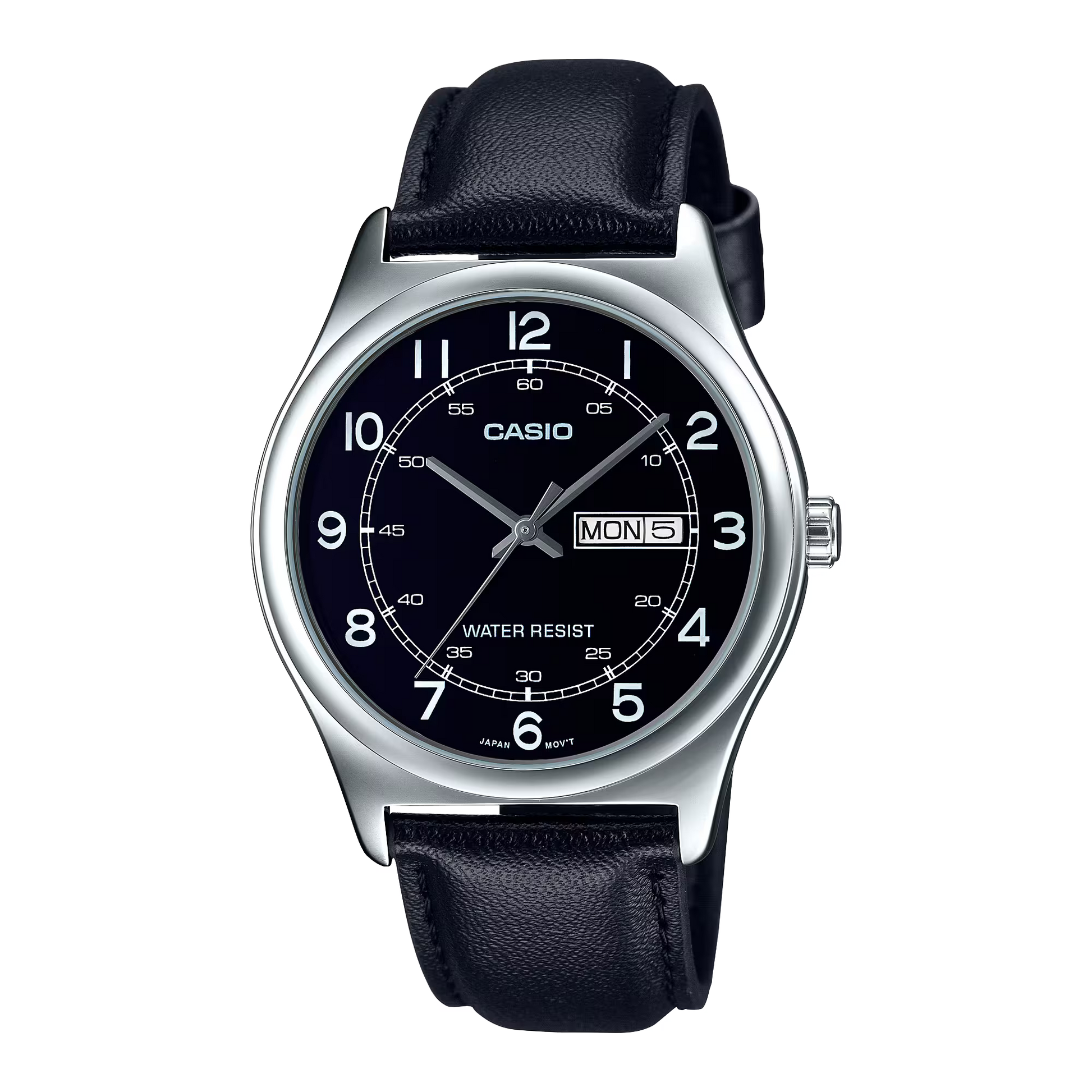 Casio MTP-V006L-1B2 Men's Black Leather Band Black