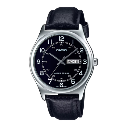 Casio MTP-V006L-1B2 Men's Black Leather Band Black