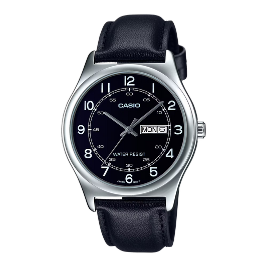 Casio MTP-V006L-1B2 Men's Black Leather Band Black