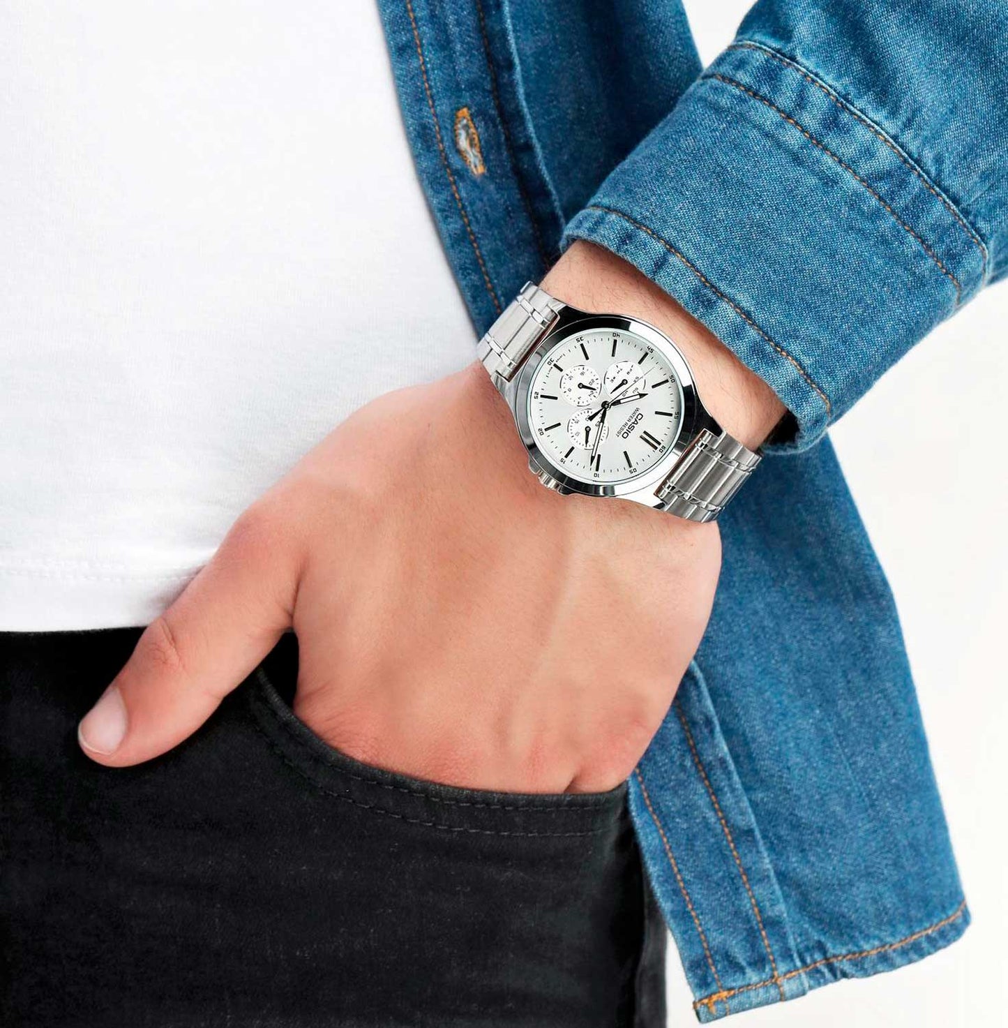 Casio MTP-V300D-7A Metal Band Men Watch