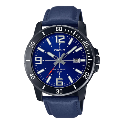 Casio, MTP-VD01BL-2BVUDF, Men's Watch - Black Leather