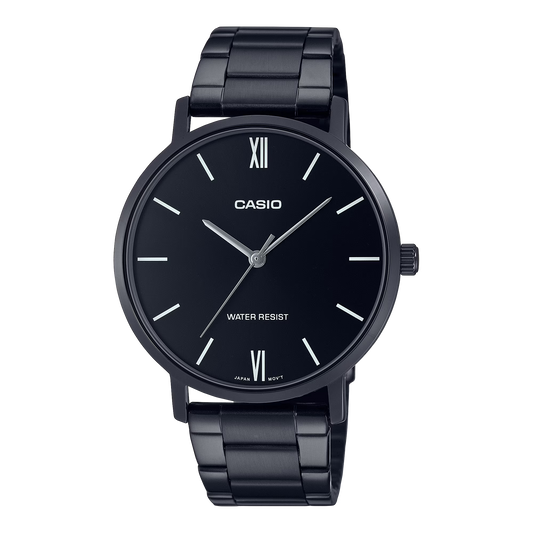 Casio MTP-VT01B-1BUDF Stainless Steel Black Ion Plated , Men Watches