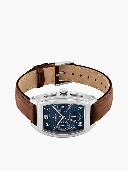 TOMMY HILFIGER 1710760 BROWN LEATHER BAND BLUE DIAL FOR MEN