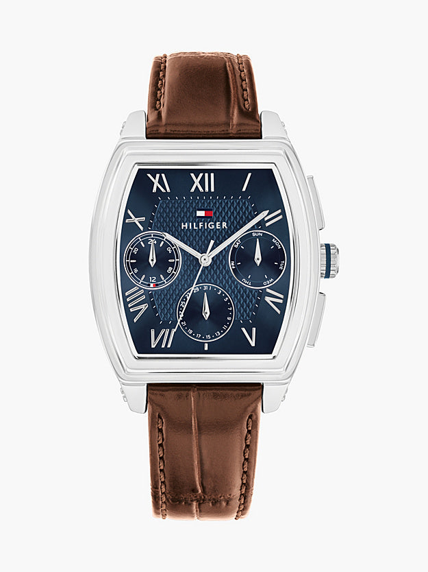 TOMMY HILFIGER 1710760 BROWN LEATHER BAND BLUE DIAL FOR MEN