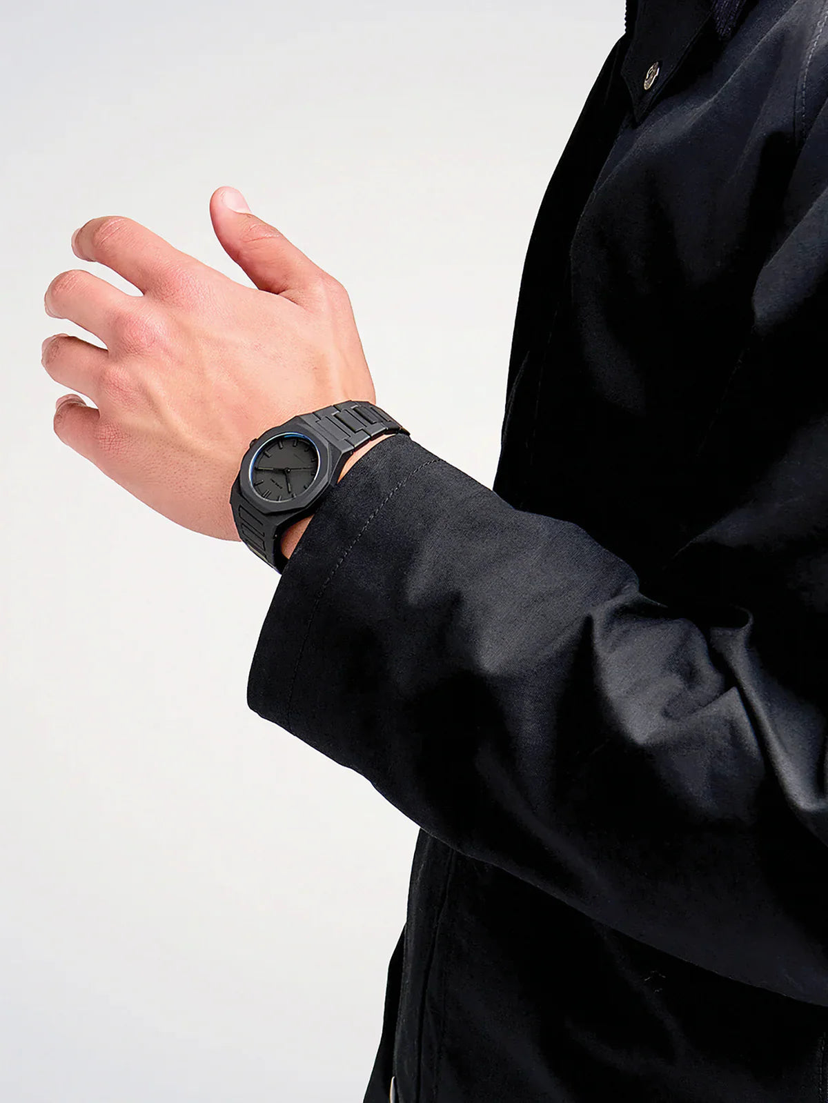 D1 MILANO D1-PCBJ10 BLACK POLY CARBON BAND BLACK DIAL FOR MEN