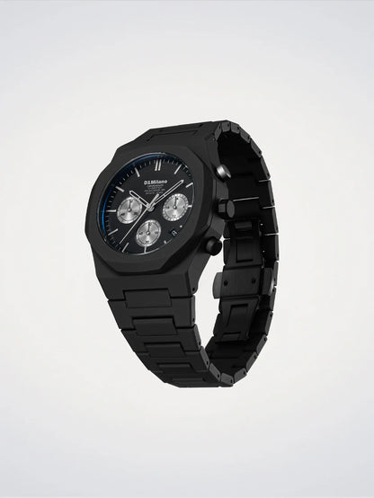 D1 MILANO D1-PHBJ15 BLACK POLY CARBON BAND BLACK DIAL FOR MEN