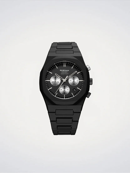 D1 MILANO D1-PHBJ15 BLACK POLY CARBON BAND BLACK DIAL FOR MEN