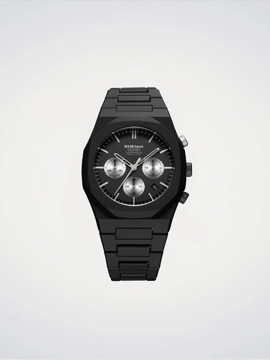 D1 MILANO D1-PHBJ15 BLACK POLY CARBON BAND BLACK DIAL FOR MEN