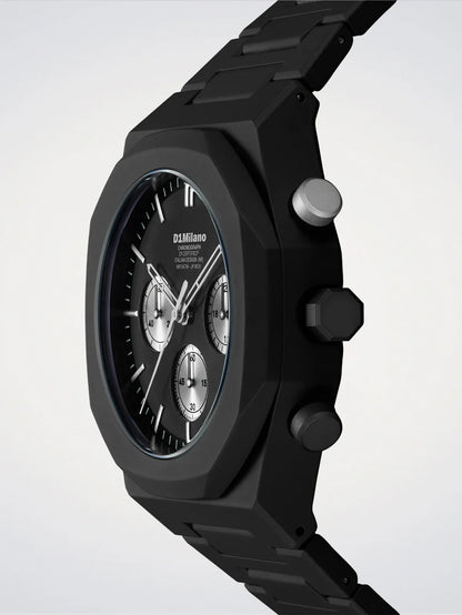 D1 MILANO D1-PHBJ15 BLACK POLY CARBON BAND BLACK DIAL FOR MEN