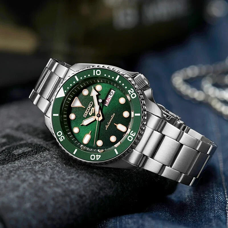 SEIKO SRPD63K1 SILVER STEEL BAND GREEN DIAL FOR MEN