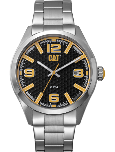 CAT QA.141.11.137 Silver Steel Band Black Dial For Men
