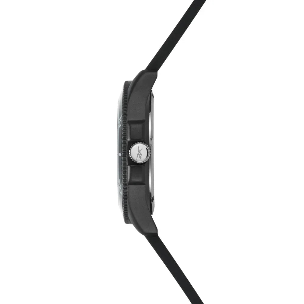 Reebok RV-COT-G3-ABIB-BW Black Rubber Band Black Dial For Men