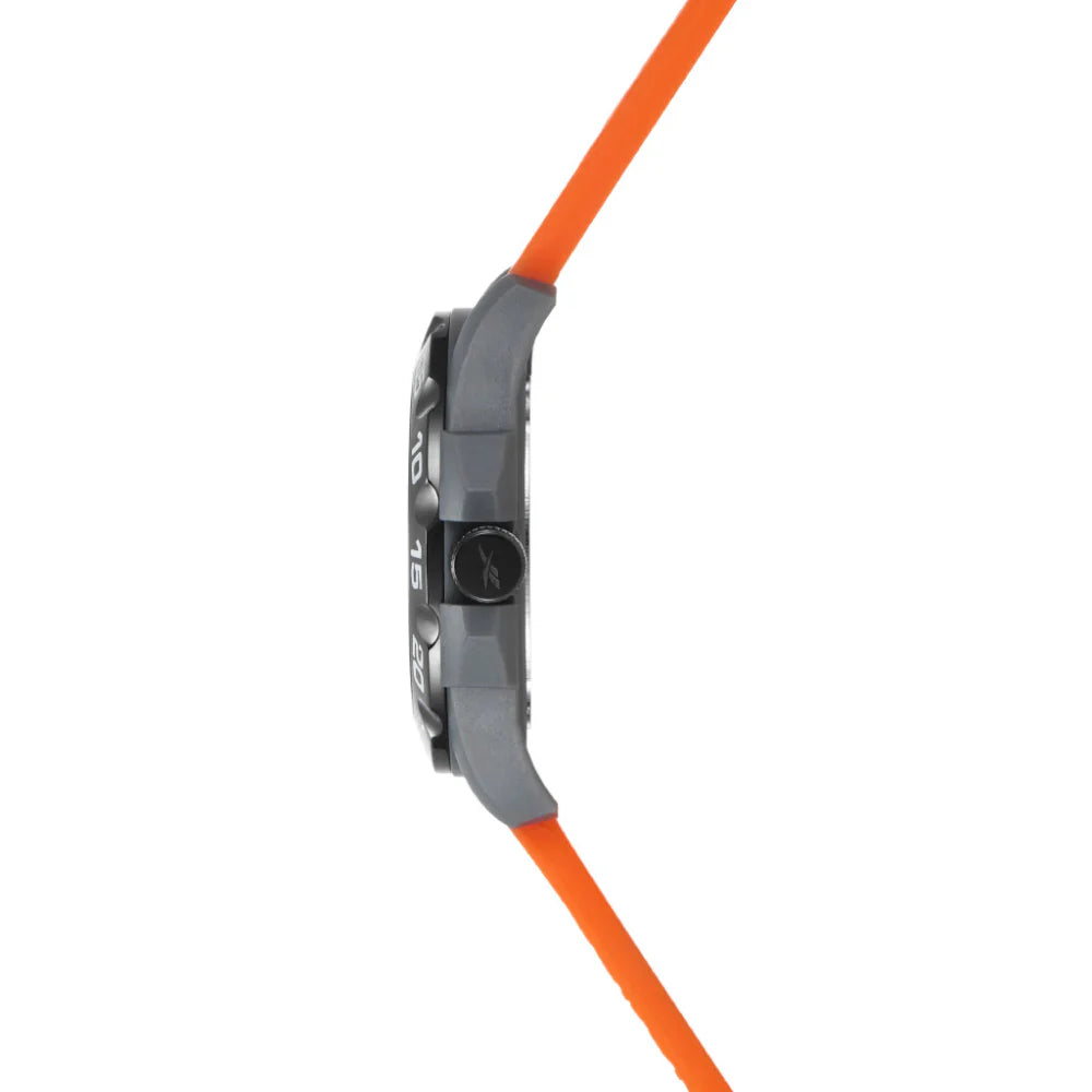 Reebok RV-EMB-G3-PAIO-1B Orange Rubber Band White Dial For Men