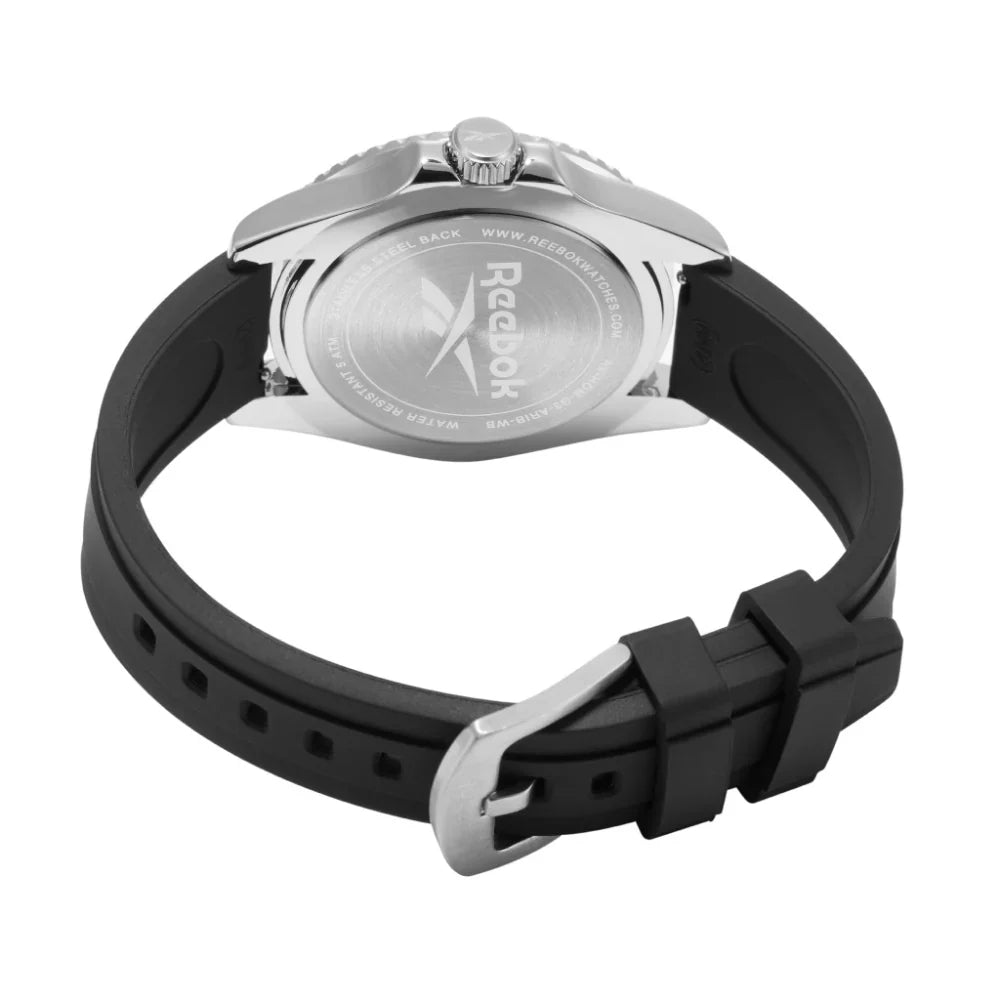 Reebok RV-HOM-G3-ARIB-WB Black Rubber Band White Dial For Men