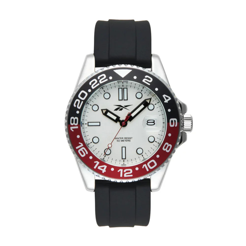 Reebok RV-HOM-G3-ARIB-WB Black Rubber Band White Dial For Men