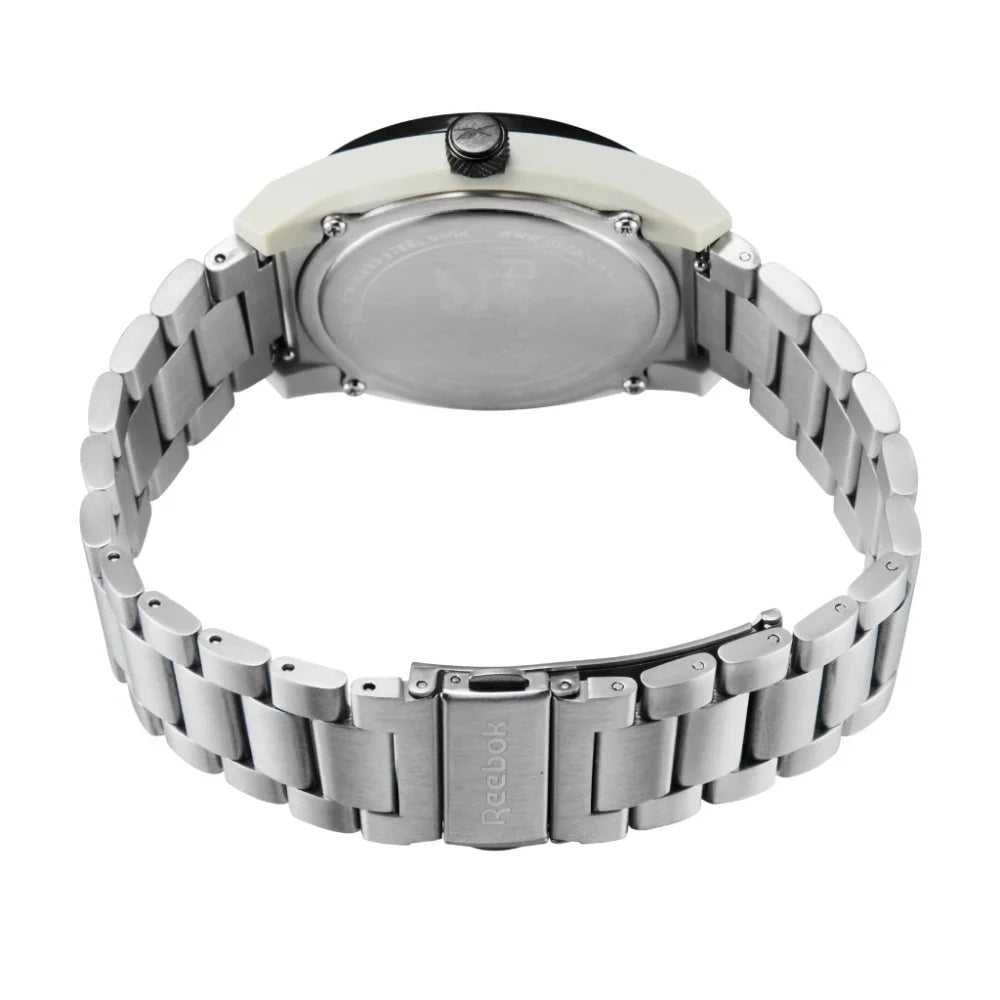 Reebok RV-LGA-G3-PSS1-BY Silver Steel Band Black Dial For Men