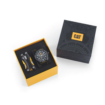CAT SET.QE.161.21.132 Black Rubber Band Black Dial For Men