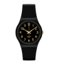 SWATCH SO28B113 BLACK RUBBER BAND BLACK DIAL FOR WOMEN