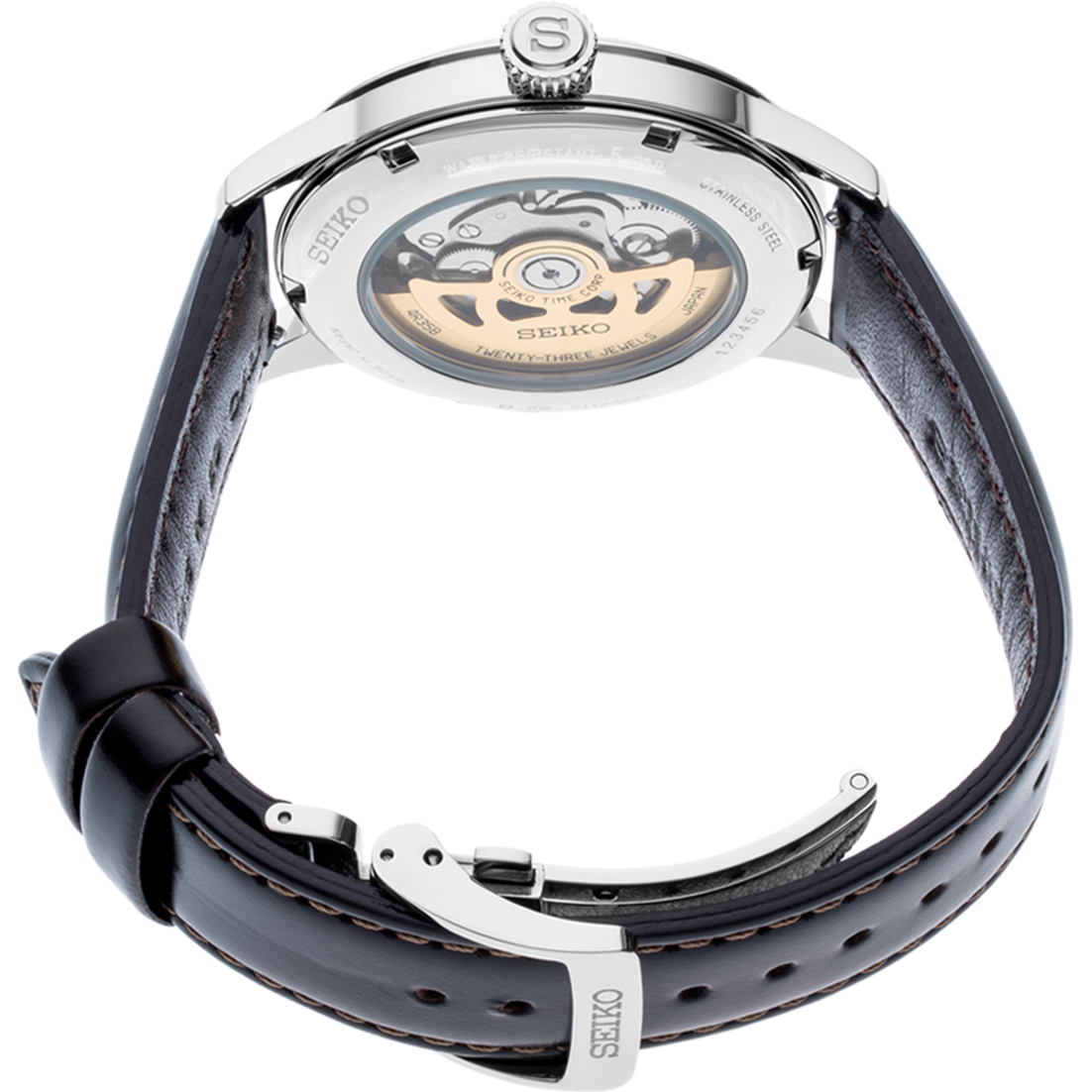 SEIKO SRPD37J1 BROWN LEATHER BAND GREEN DIAL FOR MEN