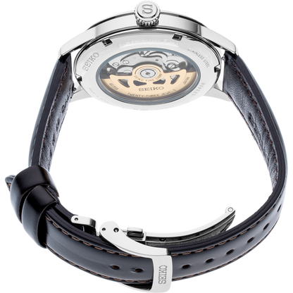 SEIKO SRPD37J1 BROWN LEATHER BAND GREEN DIAL FOR MEN
