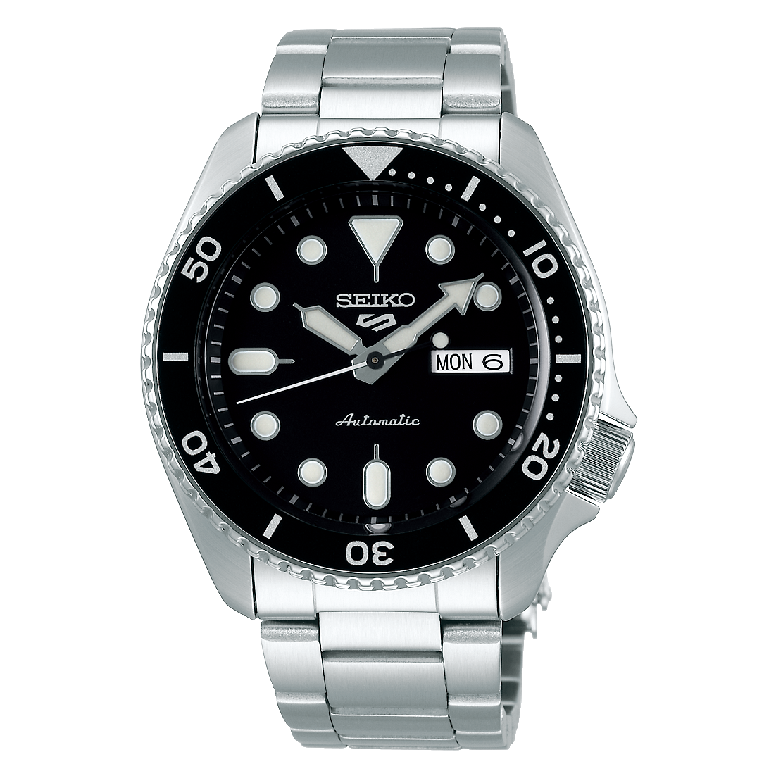 SEIKO SRPD55K1 SILVER STEEL BAND BLACK DIAL FOR MEN