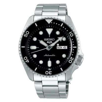 SEIKO SRPD55K1 SILVER STEEL BAND BLACK DIAL FOR MEN