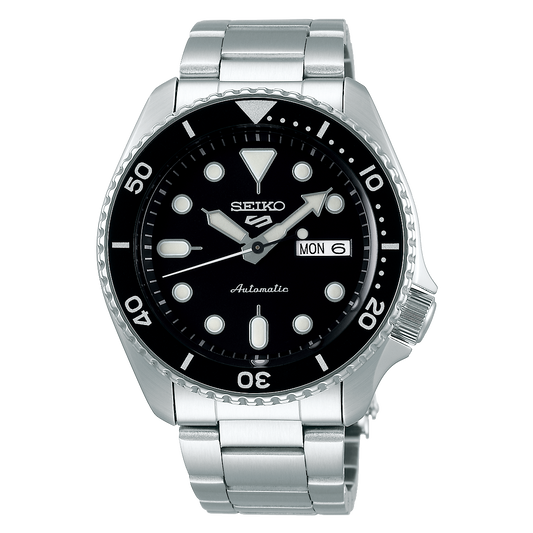 SEIKO SRPD55K1 SILVER STEEL BAND BLACK DIAL FOR MEN