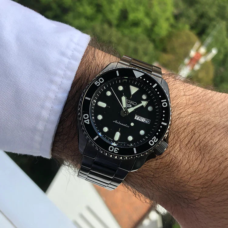 SEIKO SRPD65K1 BLACK STEEL BAND BLACK DIAL FOR MEN