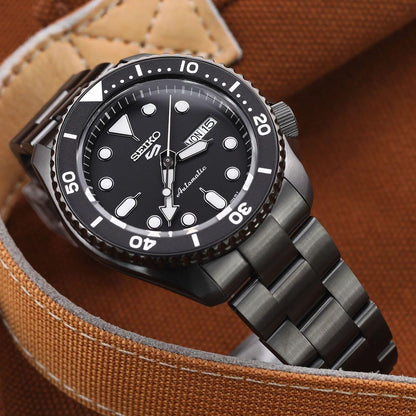 SEIKO SRPD65K1 BLACK STEEL BAND BLACK DIAL FOR MEN