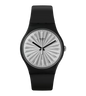 SWATCH SUOB172 RUBBER BLACK BAND SILVER DIAL UNISEX
