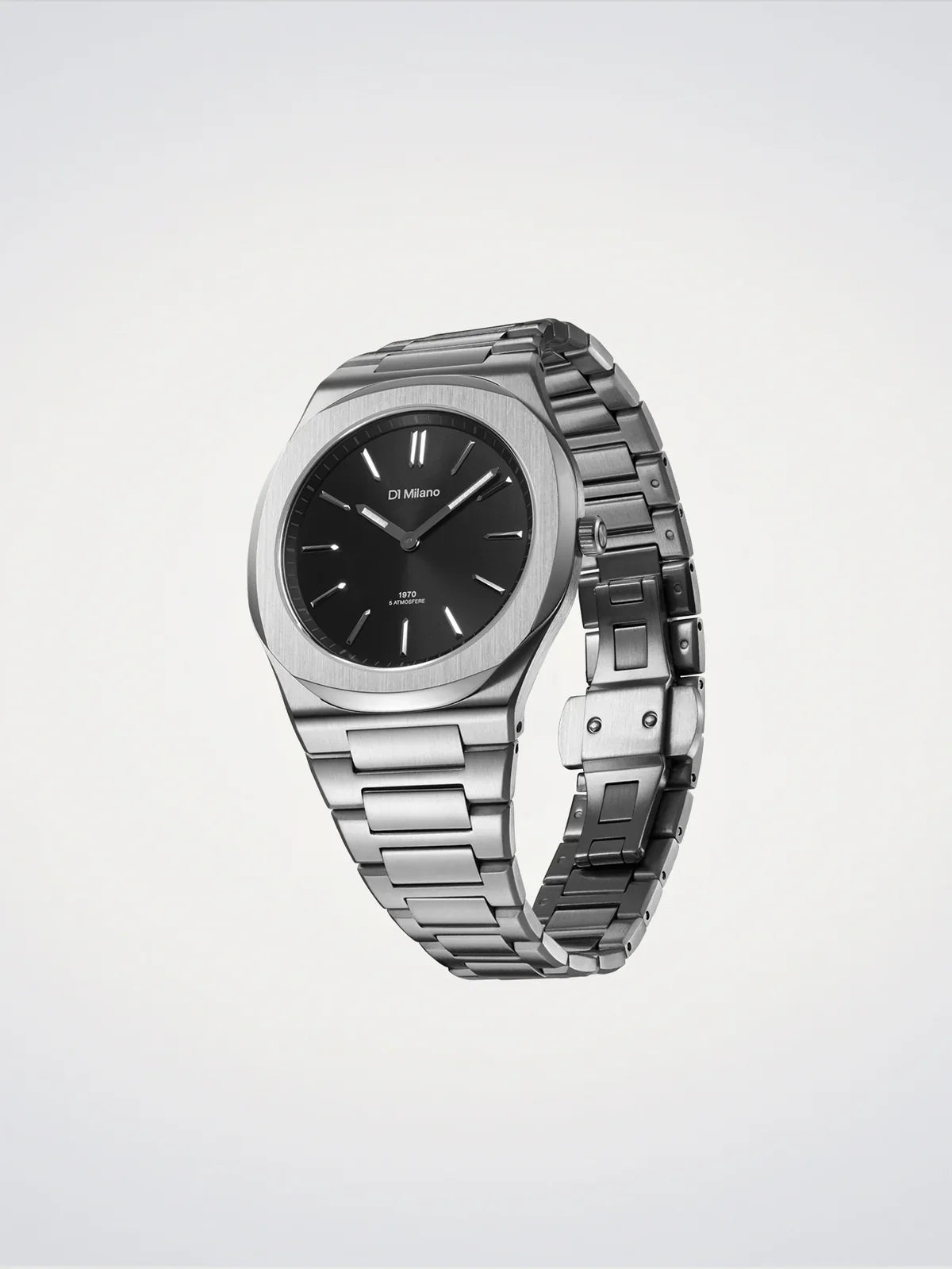 D1 MILANO D1-UHBJ01 SILVER STEEL BAND BLACK DIAL FOR MEN