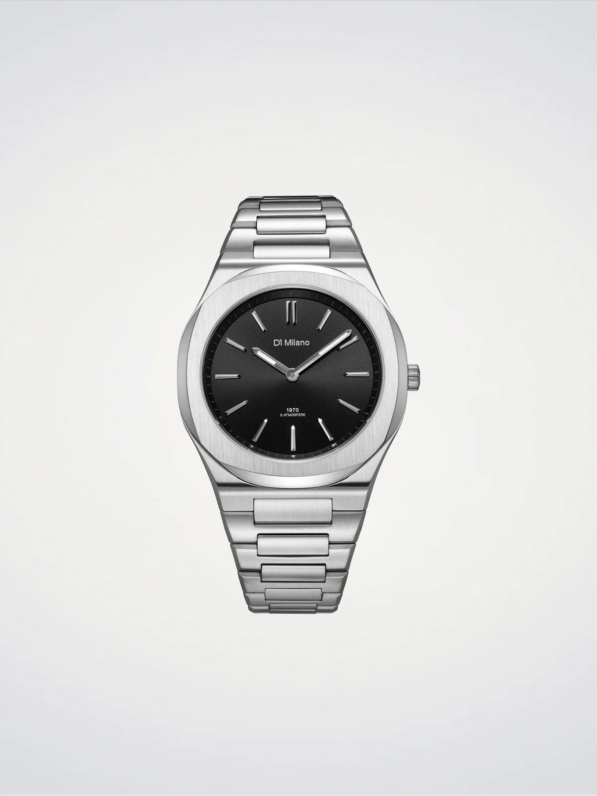 D1 MILANO D1-UHBJ01 SILVER STEEL BAND BLACK DIAL FOR MEN