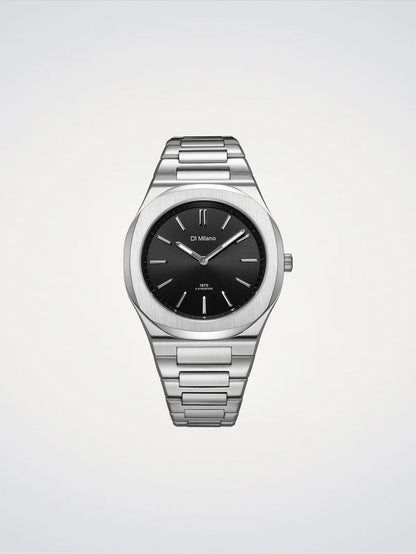 D1 MILANO D1-UHBJ01 SILVER STEEL BAND BLACK DIAL FOR MEN