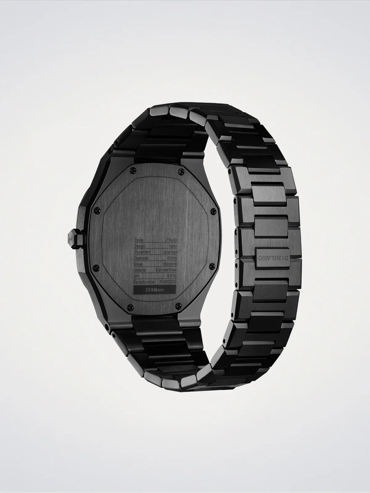 D1 MILANO D1-UTBJSH BLACK STEEL BAND BLACK DIAL FOR MEN