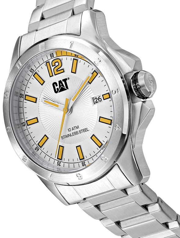 CAT YW.141.11.237 Silver Steel Band White Dial For Men