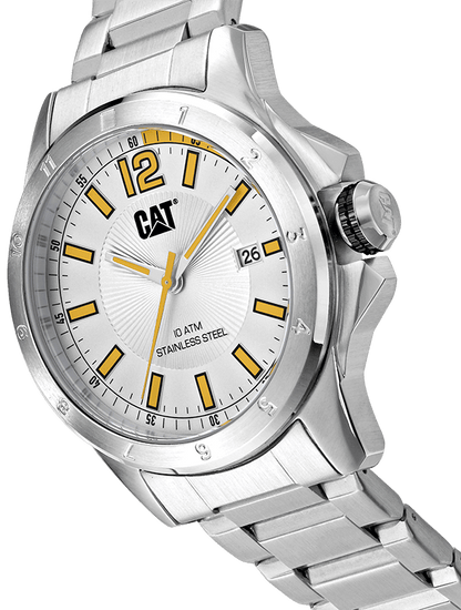 CAT YW.141.11.237 Silver Steel Band White Dial For Men
