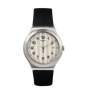 SWATCH YWS437 BLACK RUBBER BAND SILVER DIAL FOR MEN