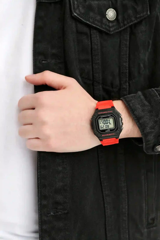Casio, W-218H-4BVDF, Men's Watch - Red Resin