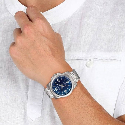 Casio MTP-1314D-2A Men Classic Blue Dial Analog Quartz Stainless Steel Watch