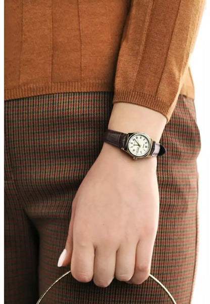 Casio Day Date Quartz Leather Strap Ladies Watch LTP-V006GL-7B