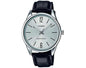 CASIO Simple Analog Watch Model MTP-V005L-7BU in Silver Dial &amp; Black Leather Strap